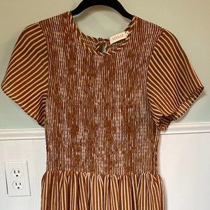Roolee Burnt Orange Midi Dress